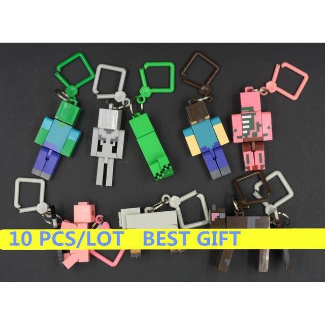 10pcs/lot Generation 1/2/3 Juguetes PVC Minecraft Toys Micro World Action Figure Set Minecraft Keychain Anime Figures Kids Toys