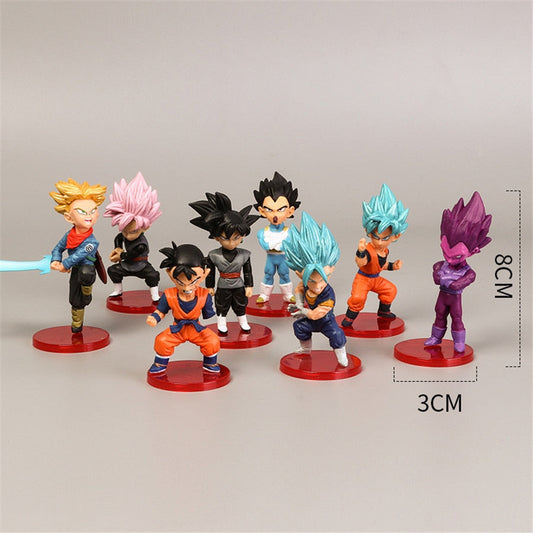 18 Style 8cmX3cm Action Figures Mini Goku Saiyan Vegeta Gohan Dragon Ball Z Figure Boys Toy PVC Model Anime Collection Kid Toy