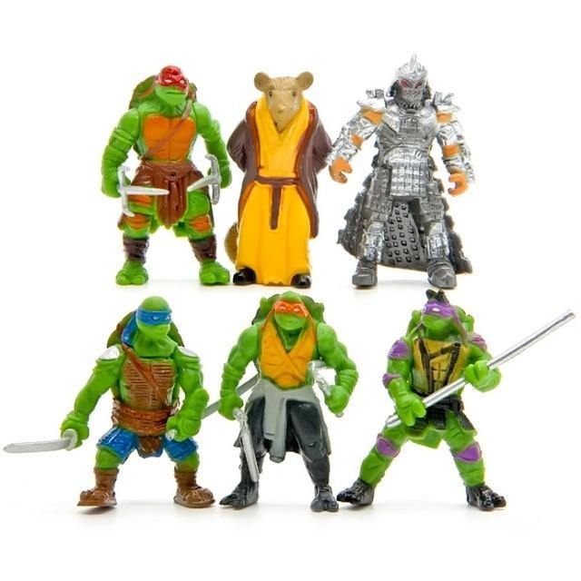 6pcs/Bag Lovely Mini Turtles Actions Figure Cartoon Tartaruga Turtles Toys For Children Anime Figure Doll Birthday Gifts