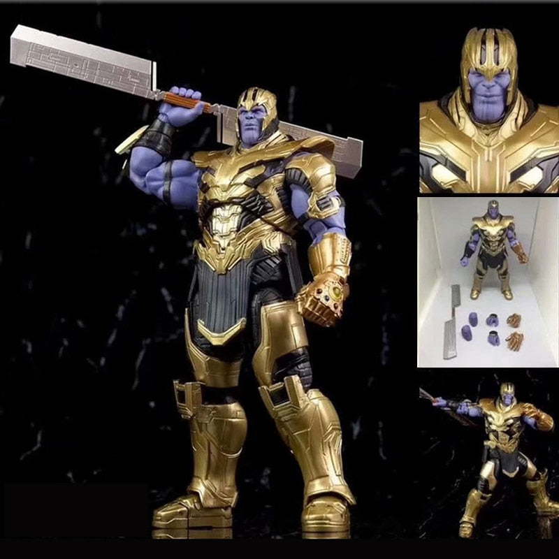 7inch 18cm 2019 Movie Marvel Avengers 4 Endgame SHF Thanos Action Figure Infinity Gauntlet Toys Doll for Gift