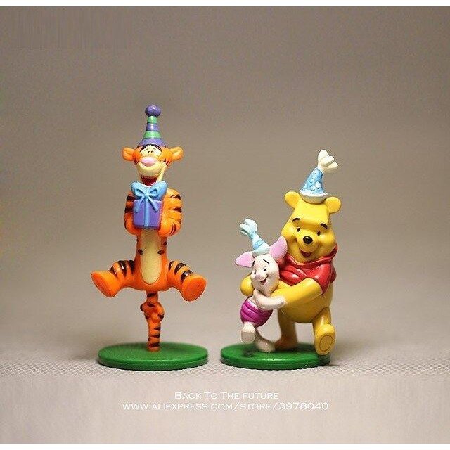 Disney Winnie the Pooh Tigger Piglet 2pcs/set 7-8cm Action Figure Anime Decoration Collection Figurine Toy model for children