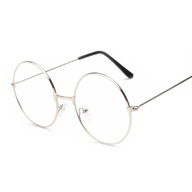 Fashion Vintage Retro Metal Frame Clear Lens Glasses Nerd Geek Eyewear Eyeglasses Black Oversized Round Circle Eye Glasses