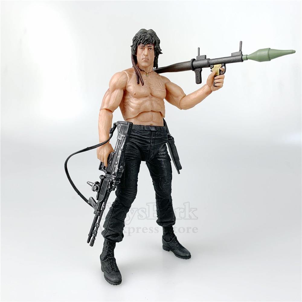 First Blood Part 2 II MOVIE John J. Rambo 7" Action Figure Sylvester Stallone Original NECA Real Toys Collectible Film Doll RARE