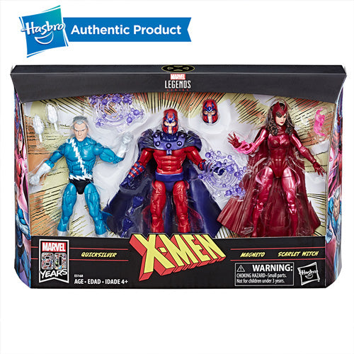 Hasbro Marvel Legends Collection Exclusive 6 Inch Family Matters 3 Pack with Magneto Quicksilver & Scarlet Wizard Action Figures