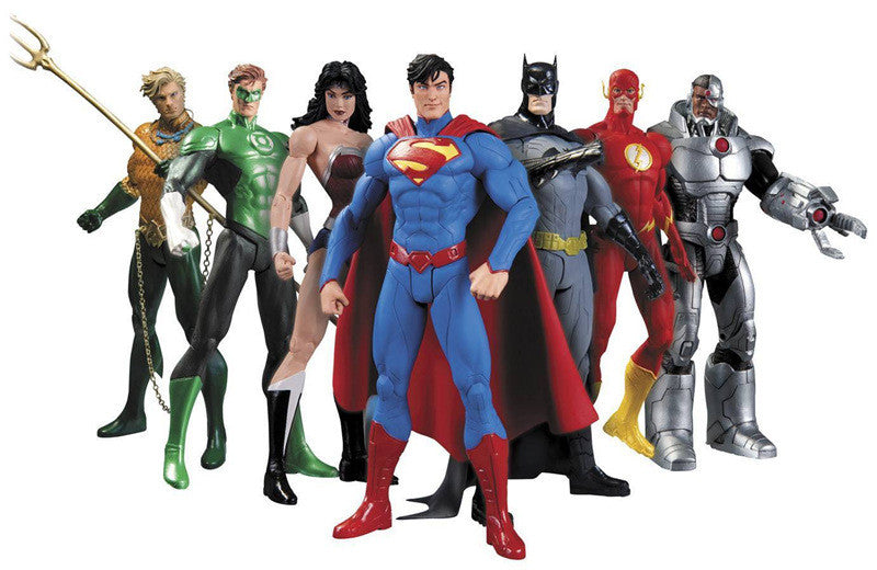 HKXZM Moive Superheroes Batman Green Lantern Flash Superman Wonder Woma Victor Stone PVC Action Figure Model Toys Collectible