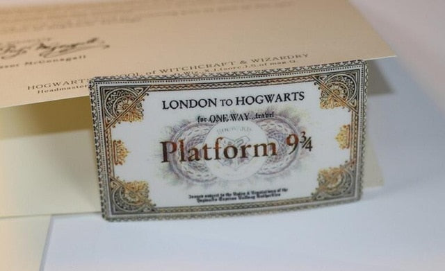 Hot 3PCS/Set Movie Harri Potter Necklace Admission Letter Of Hogwarts Train Ticket Figure Toy Harri Potter Kid Cosplay Kid Toys