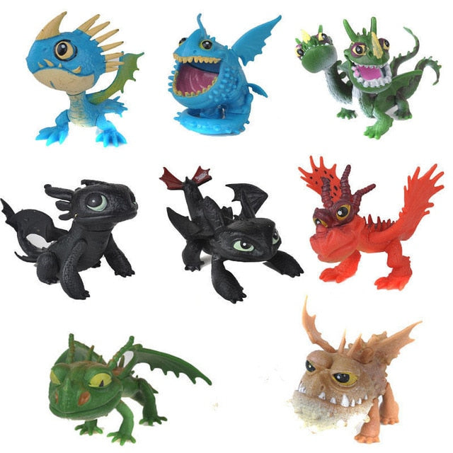 IN Stock 8-13Pcs How To Train Your Dragon 2 Night Fury Toothless PVC Action Toys Toothless Action Figure Light Fury Toothless