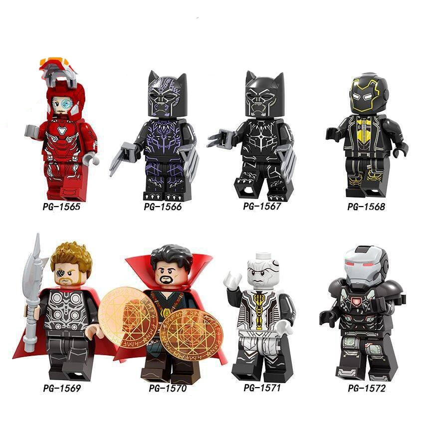 Legoings marvel series assembling man, black panther, purple wave, thunder, ebony, throat, panther Marvel's The Evengers