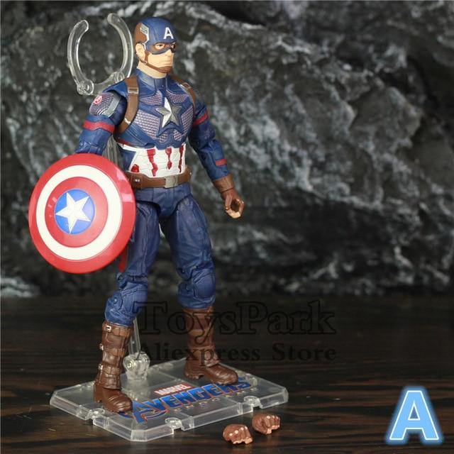 Marvel Avengers 4 Endgame Captain America Thanos Movie 6" ~ 8" Action Figure Mijolnir Steve Rogers Legends Spuer Hero Doll Toys