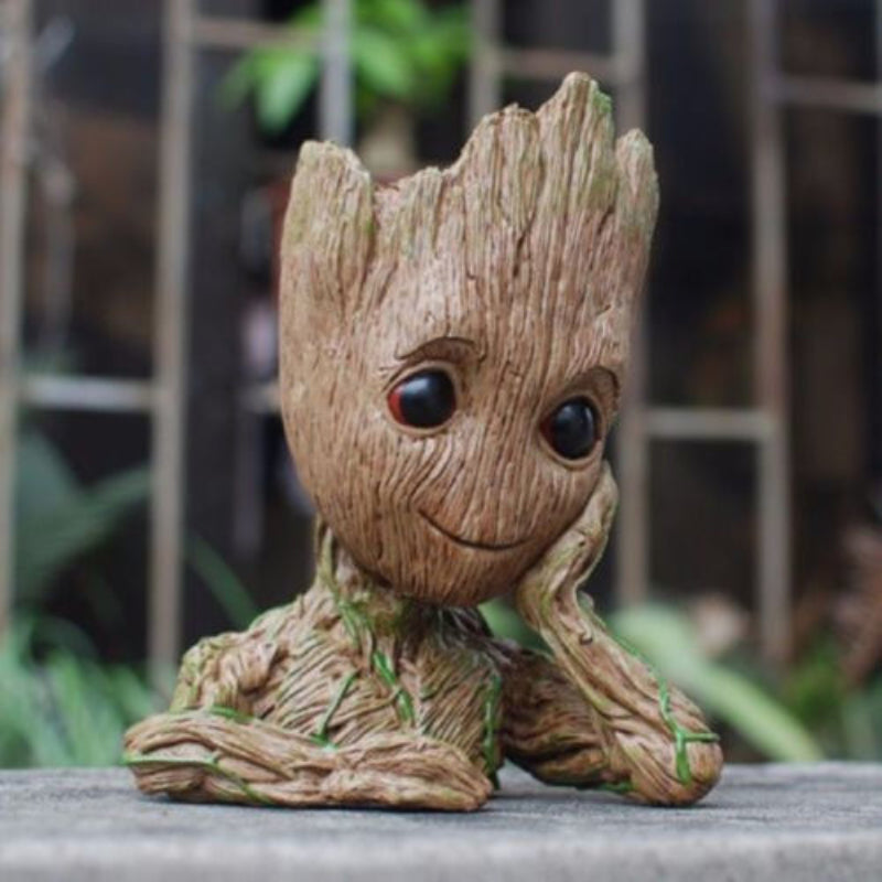 Marvel Avengers Guardians of The Galaxy Baby Tree Flowerpot Action Figures Cute Model Toys Pen Pot Home Decorations