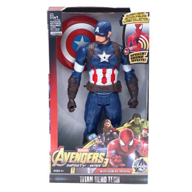 Marvel Super Heroes Avengers Thanos Black Panther Captain America Thor Iron Man Spiderman Hulkbuster Hulk Action Figure 12" 30cm