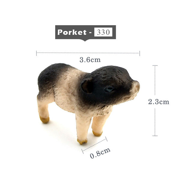 Mini Simulation Red Fox Porket Pig animal models figurine forest wild animals plastic Decoration educational toys Gift For Kids