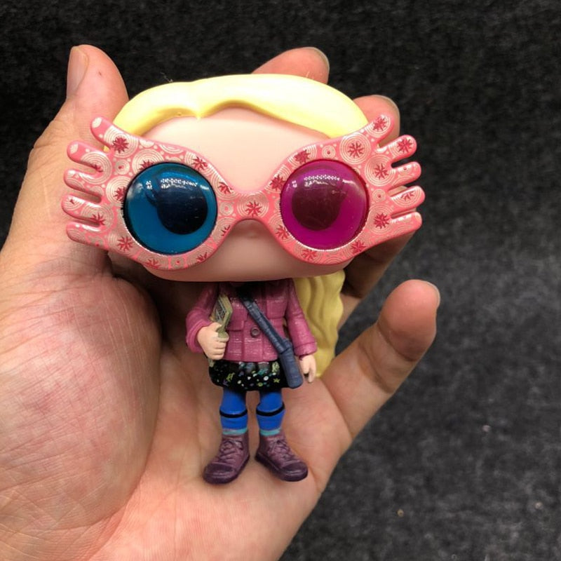 Movie Character Luna Lovegood with Glasses 10cm Vinyl Doll Action Figure Collection Model Toys