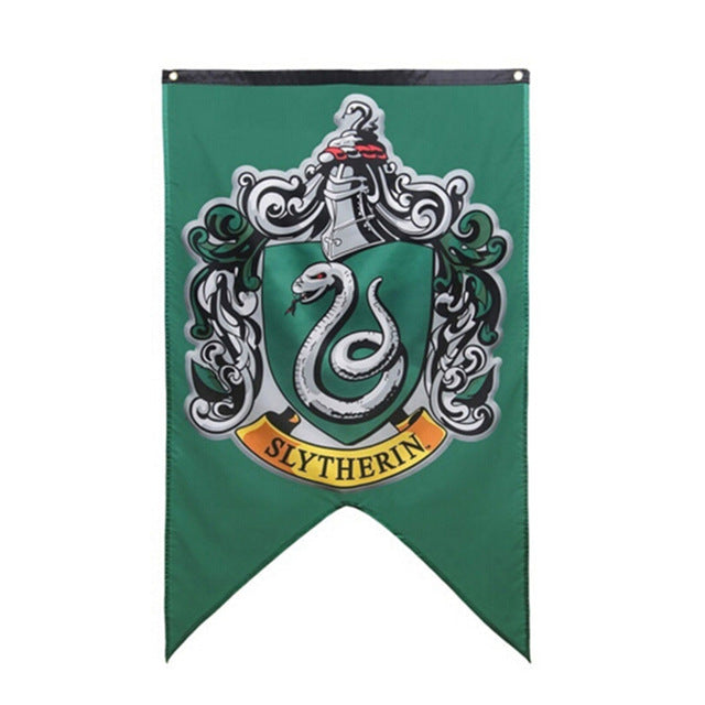 New College Potter Flag Banners Harri Gryffindor Slytherin Hufflerpuff Ravenclaw Boys Kids Decor Christmas Party Supplies