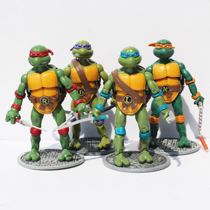 NEW Free shipping 4pcs/LOT Model toys Action & Toy Figures Turtles model Animation furnishing articles