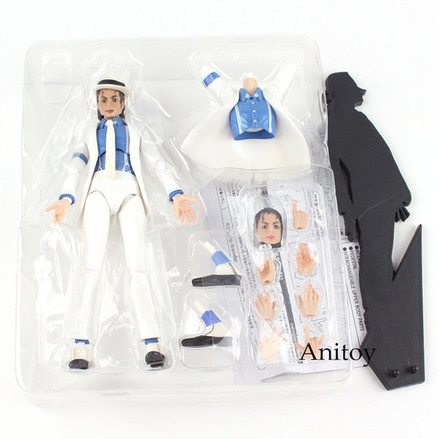 Singer Jackson Figure Smooth Criminal Anti-gravity Lean Michael Action Figure Figurine Doll Toy 15.5cm